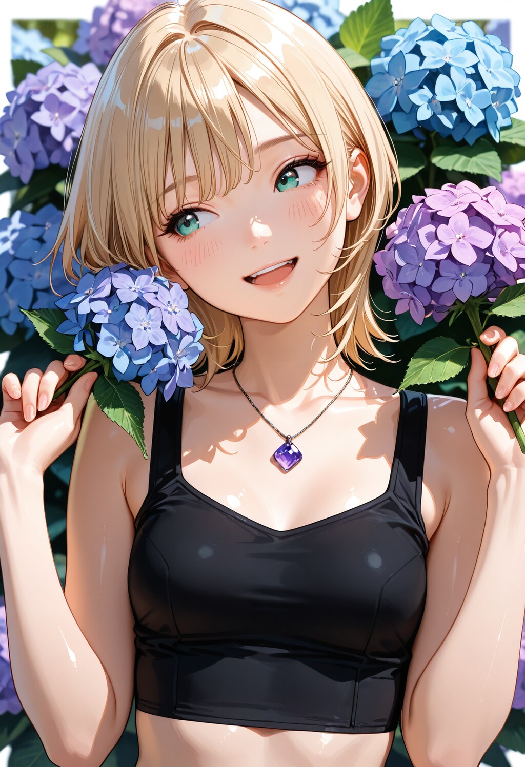 紫陽花の二人。