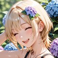 紫陽花の二人。 6枚目