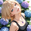 紫陽花の二人。 5枚目