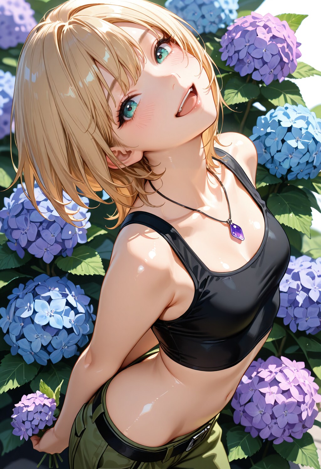 紫陽花の二人。