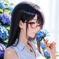 紫陽花の二人。 3枚目
