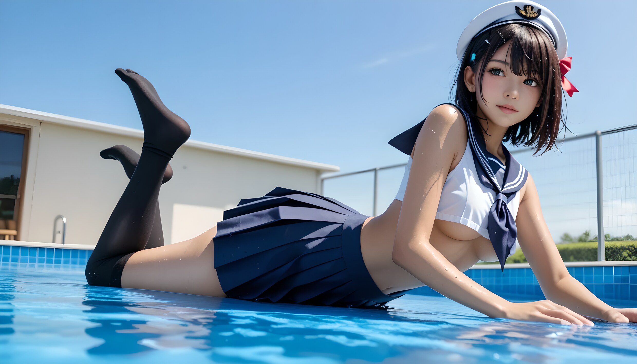 【もはや女神】セーラー制服からチラリ！“発育途中のピチピチ素肌”が本能を刺激する【至高の曲線美】