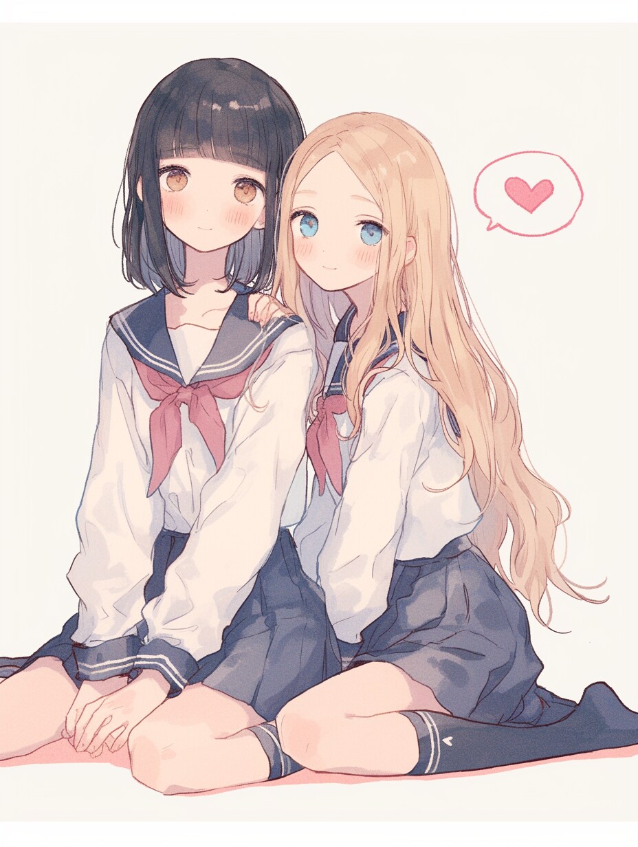 二人のJK280 | の人気AIイラスト・グラビア