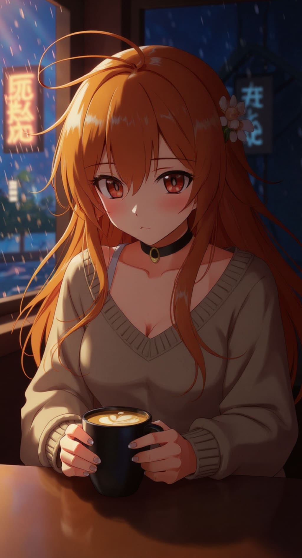 夜のカフェでコーヒー飲みませんか？