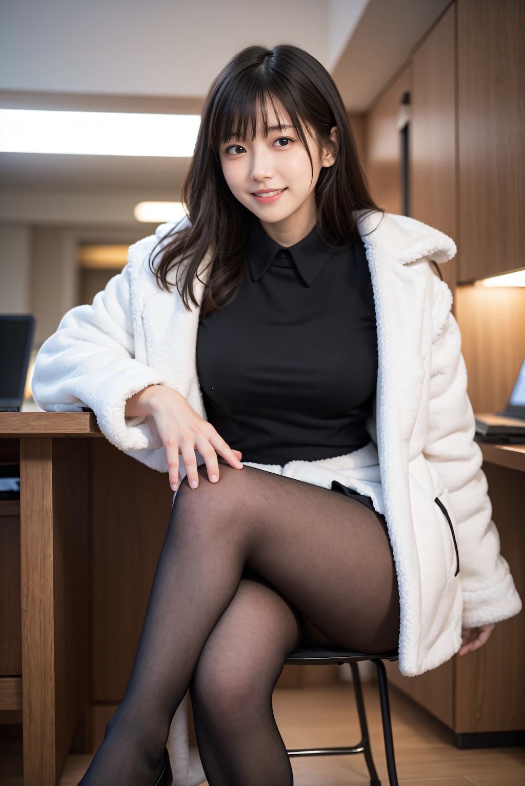 コートを着ているOL 4