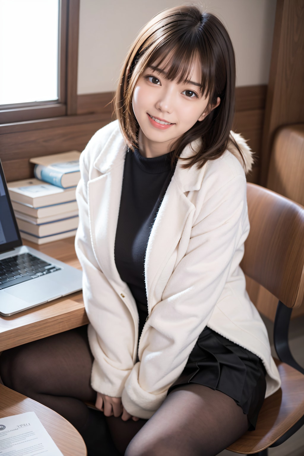 コートを着ているOL 4