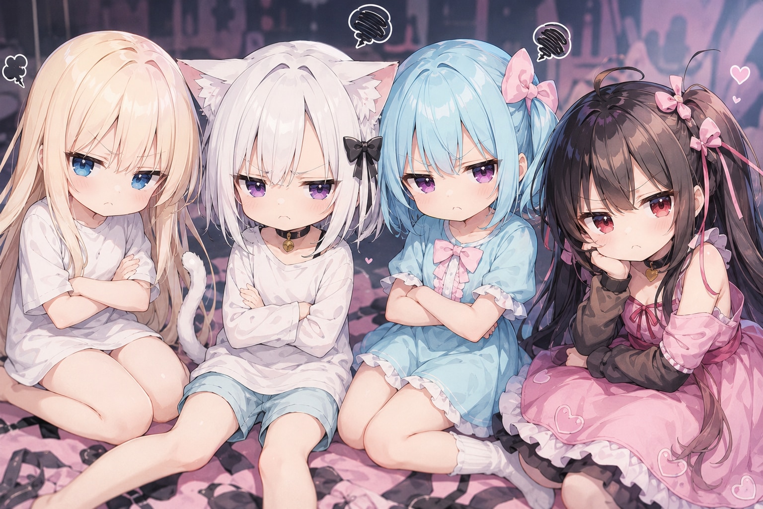 みんなで渋顔！😒 → 🥰😸😆😍