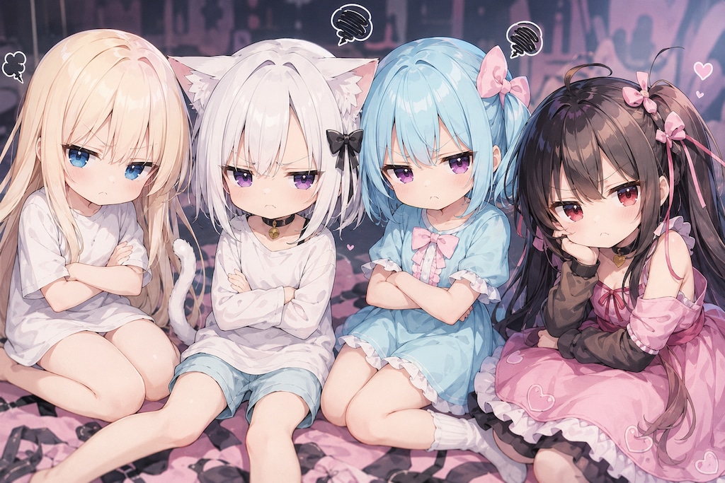 みんなで渋顔！😒 → 🥰😸😆😍