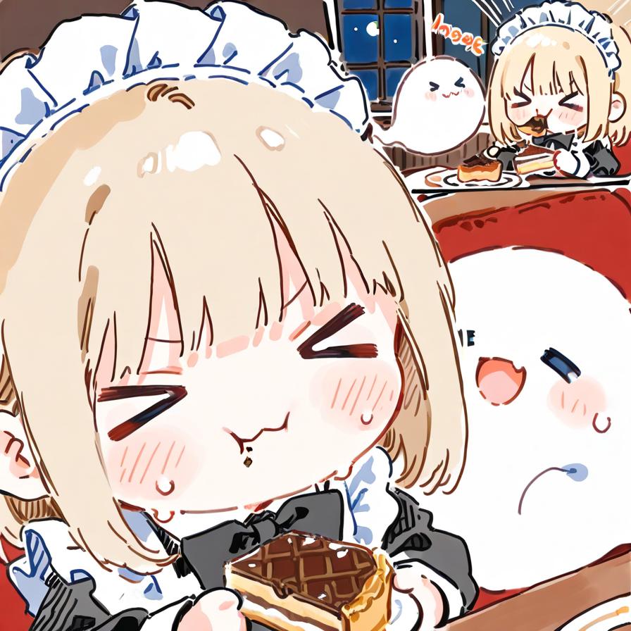 ( ;>ω<)チョコパイケーキ…！最高やでぇ…✨✨ | の人気AIイラスト・グラビア