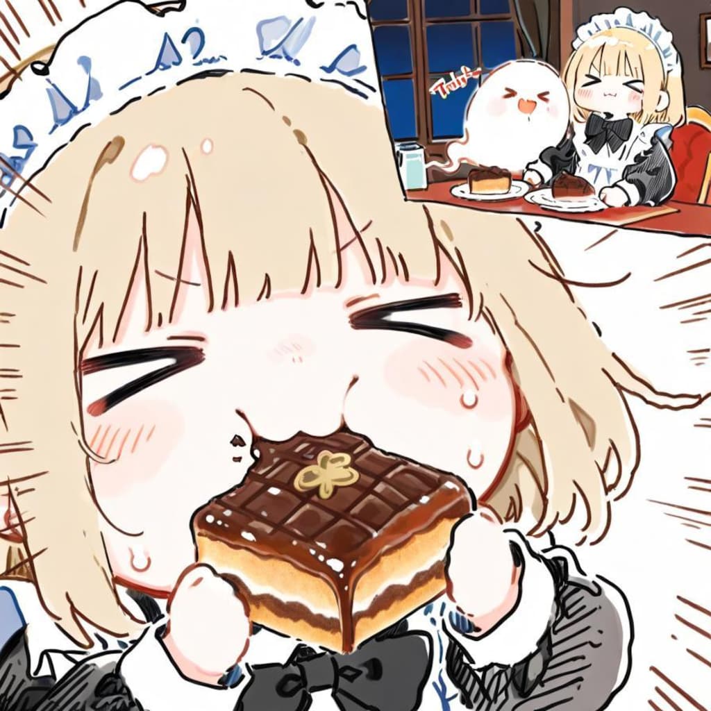 ( ;>ω<)チョコパイケーキ…！最高やでぇ…✨✨