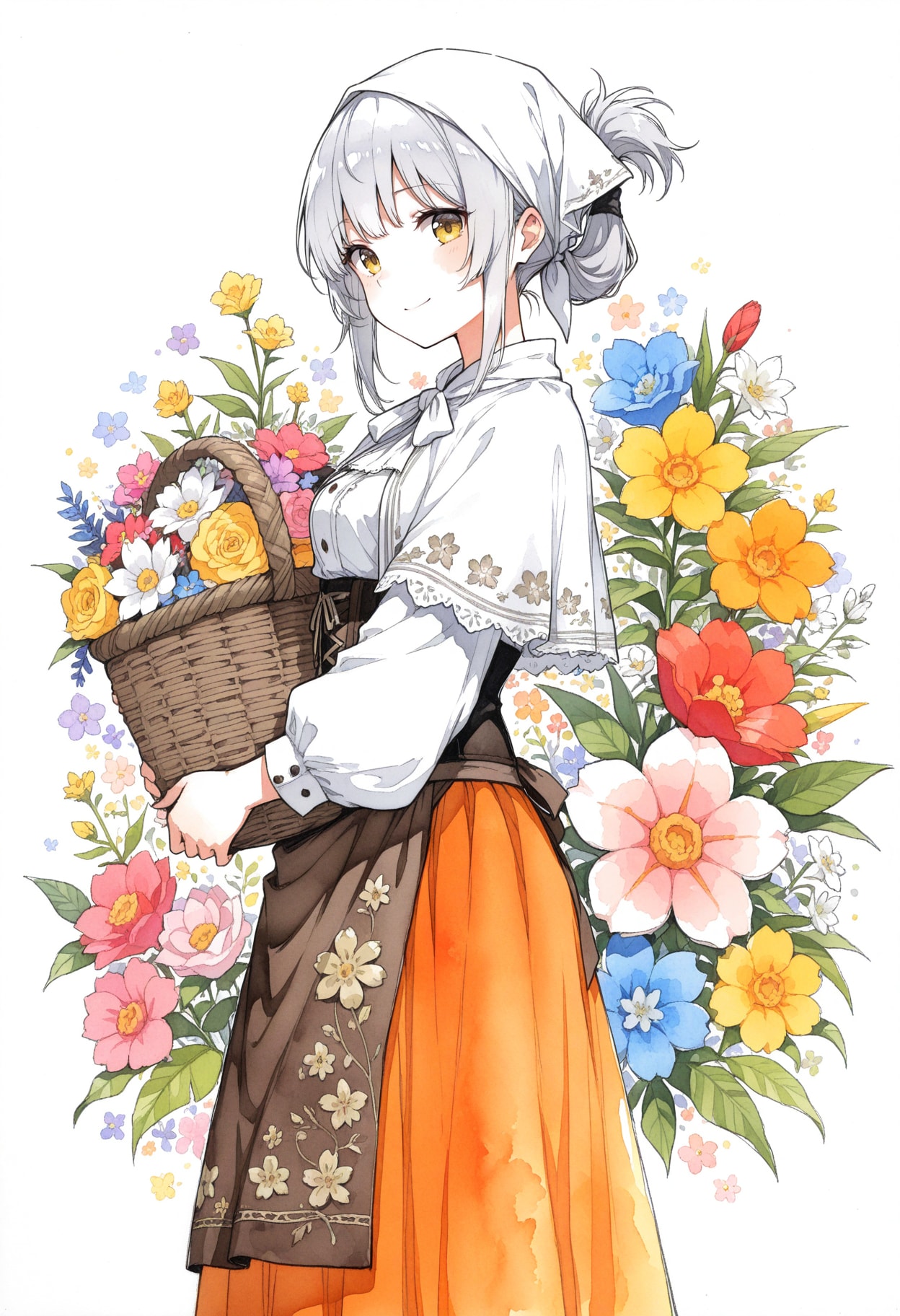 看板娘　flowers | の人気AIイラスト・グラビア