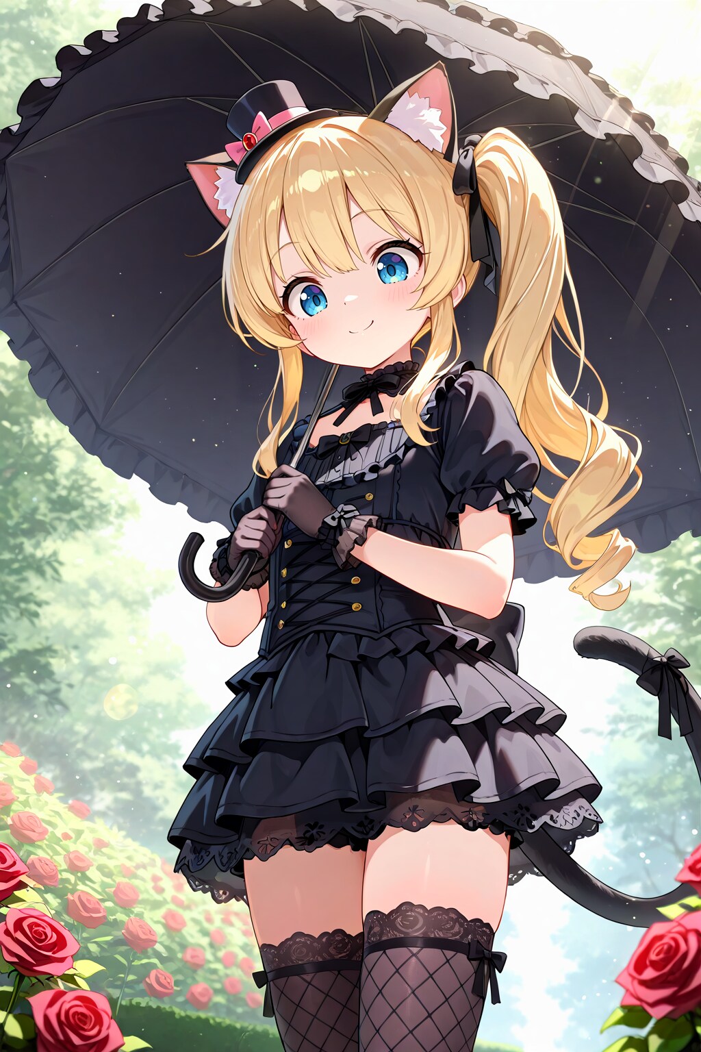 ちっちゃいシルクハットのネコミミ少女