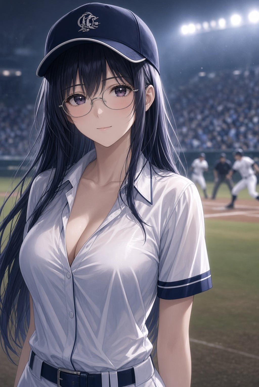 甲子園野球部マネージャーの黒髪メガネ