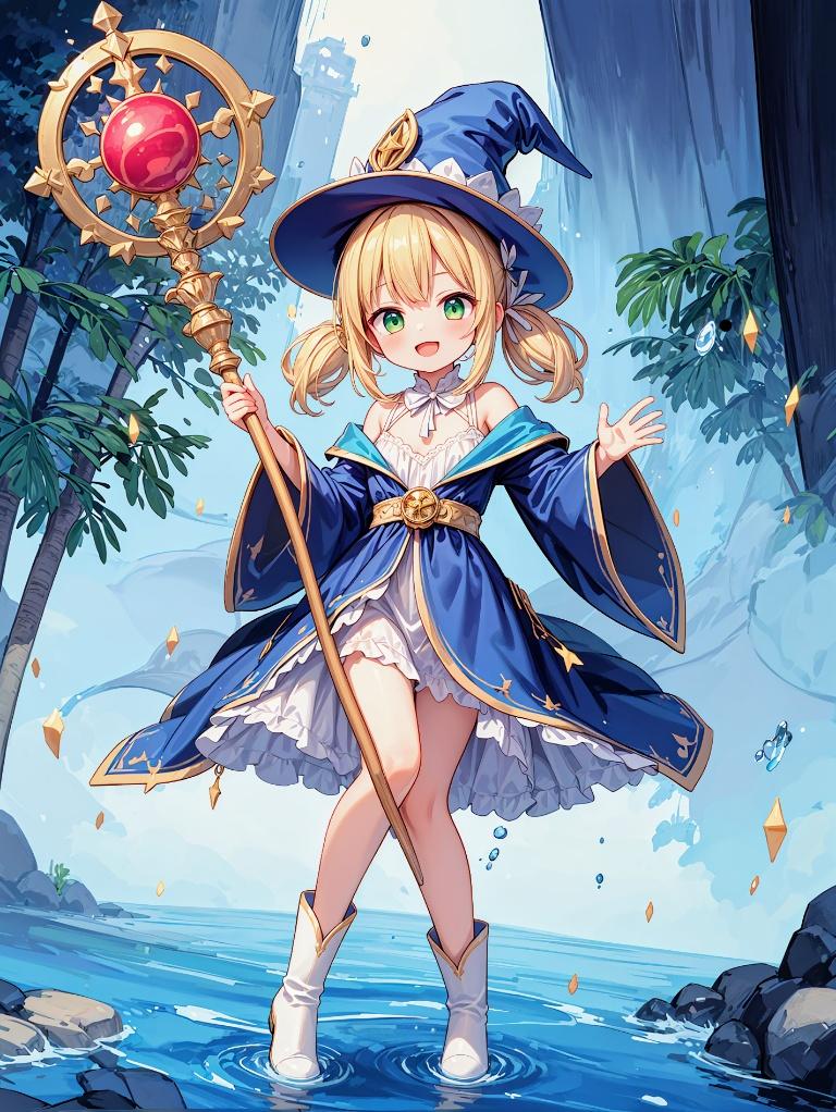 河原を行く魔法使い