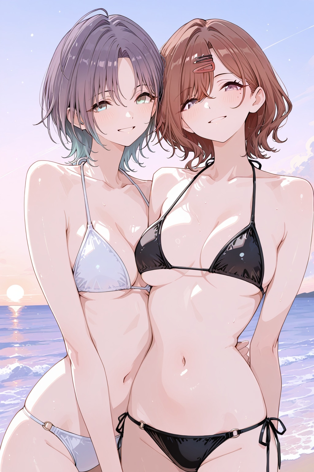 夕方と美女