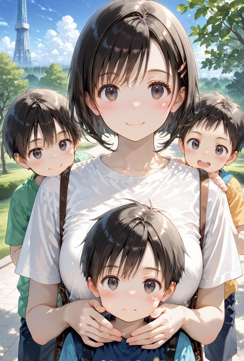 公園で遊ぶ親子１