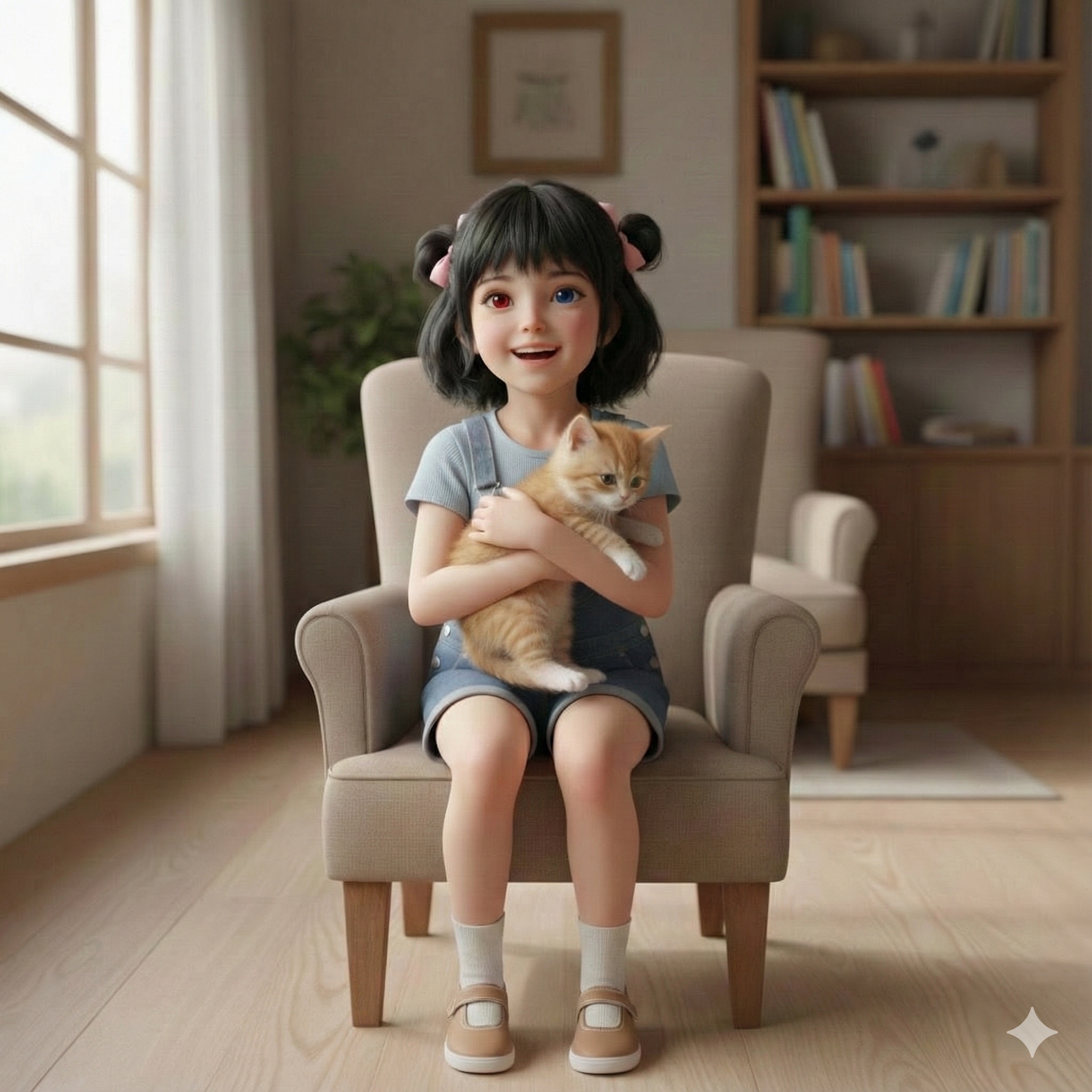 椅子に座っているアケちゃん | の人気AIイラスト・グラビア