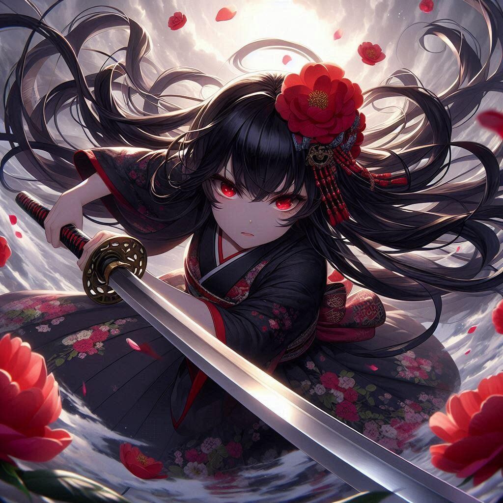 黒髪の女侍さん３１８