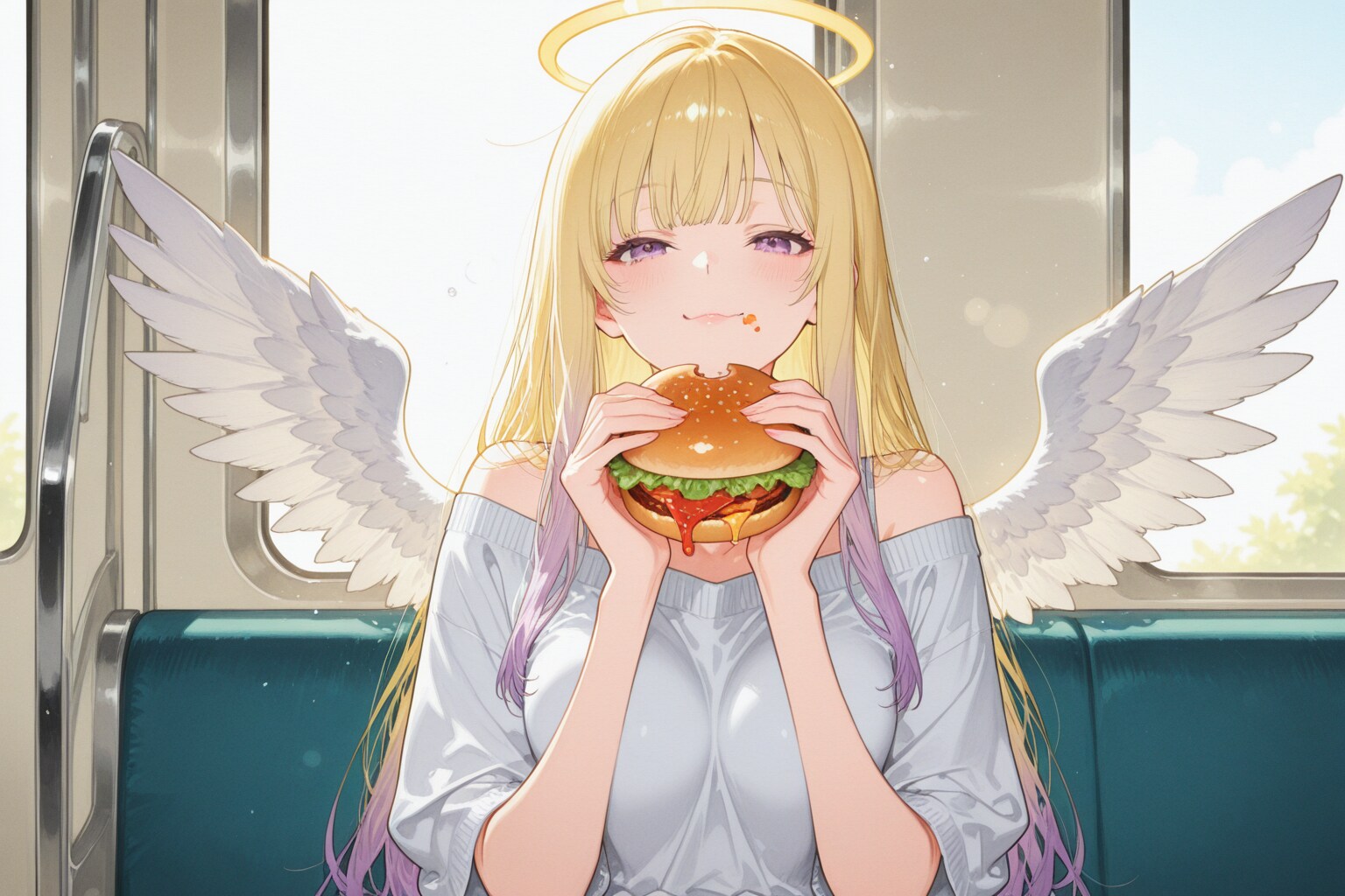 車内飲食天使
