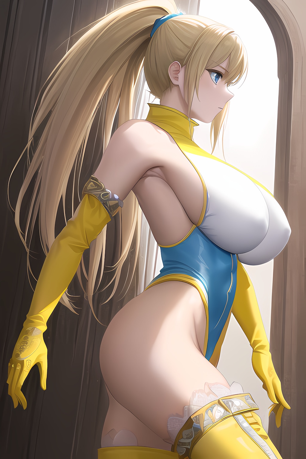 ハイレグレオタード女性集（金髪ポニーテール編）