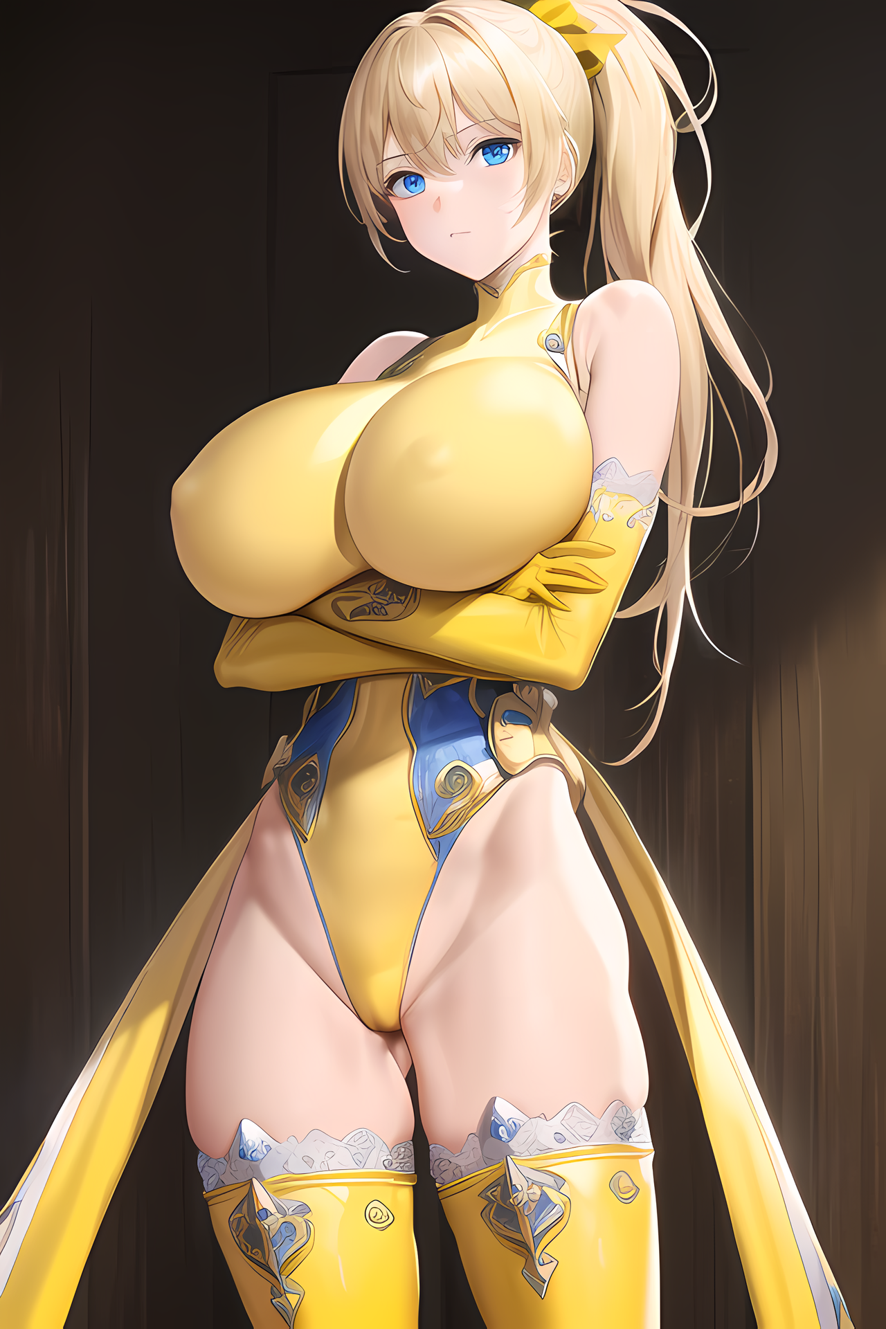 ハイレグレオタード女性集（金髪ポニーテール編）