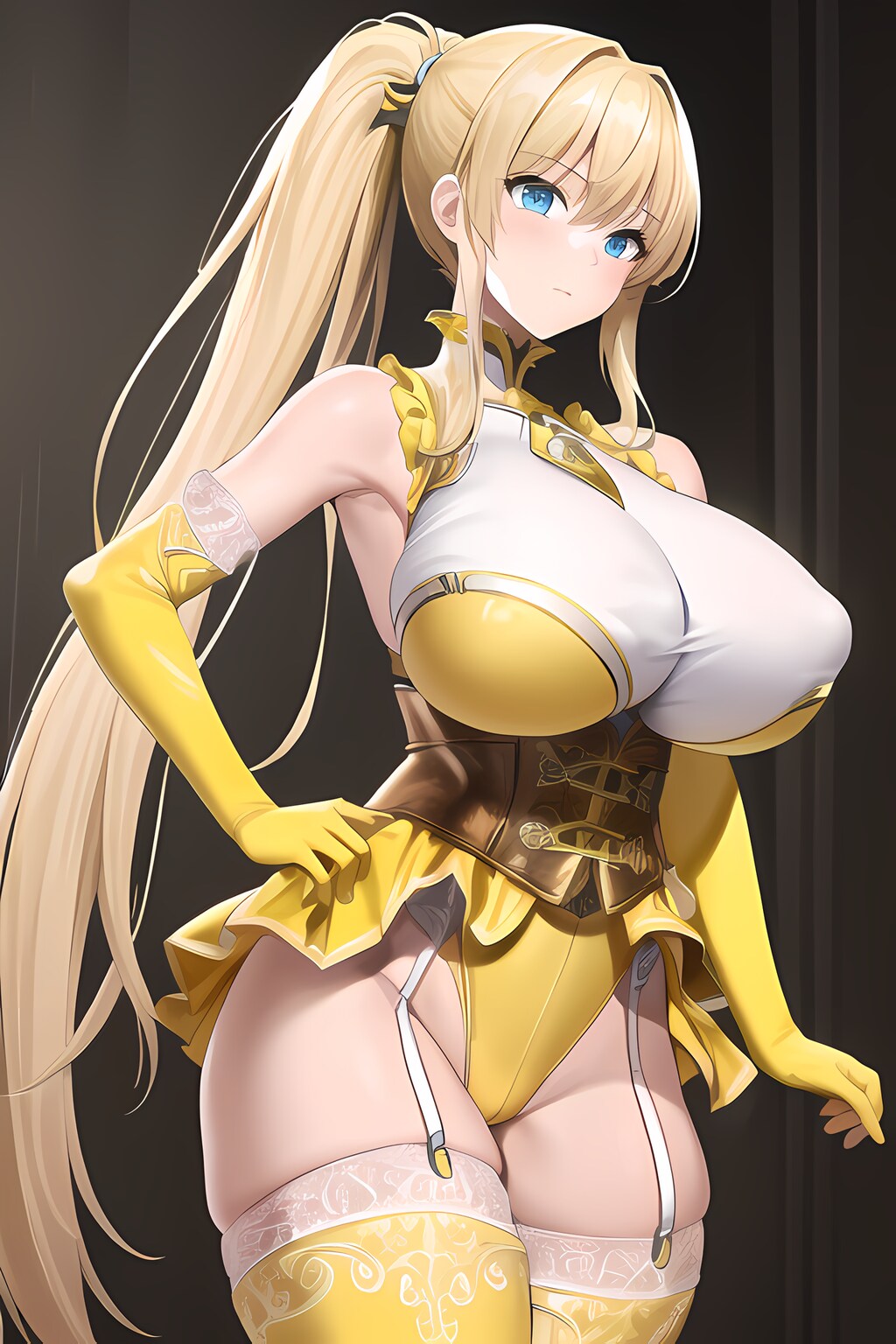 ハイレグレオタード女性集（金髪ポニーテール編）