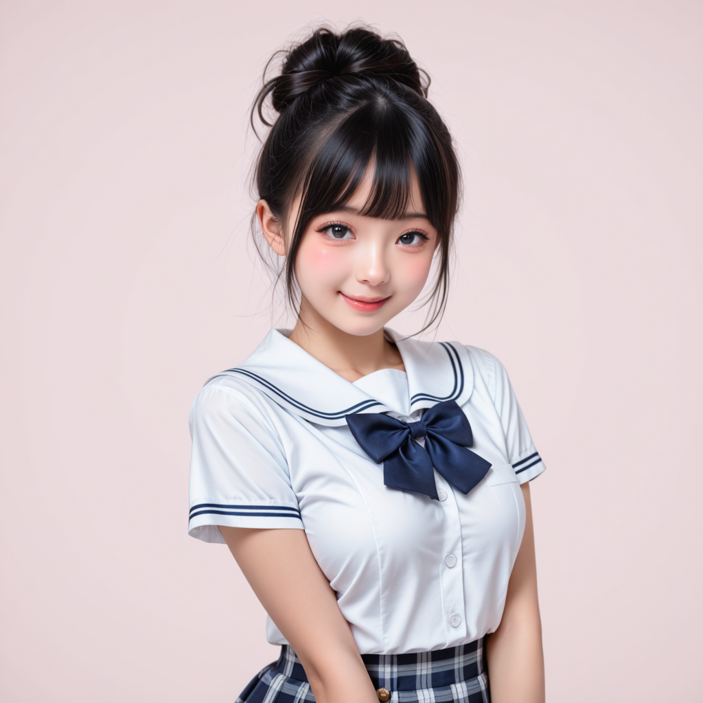 女子高生　お団子