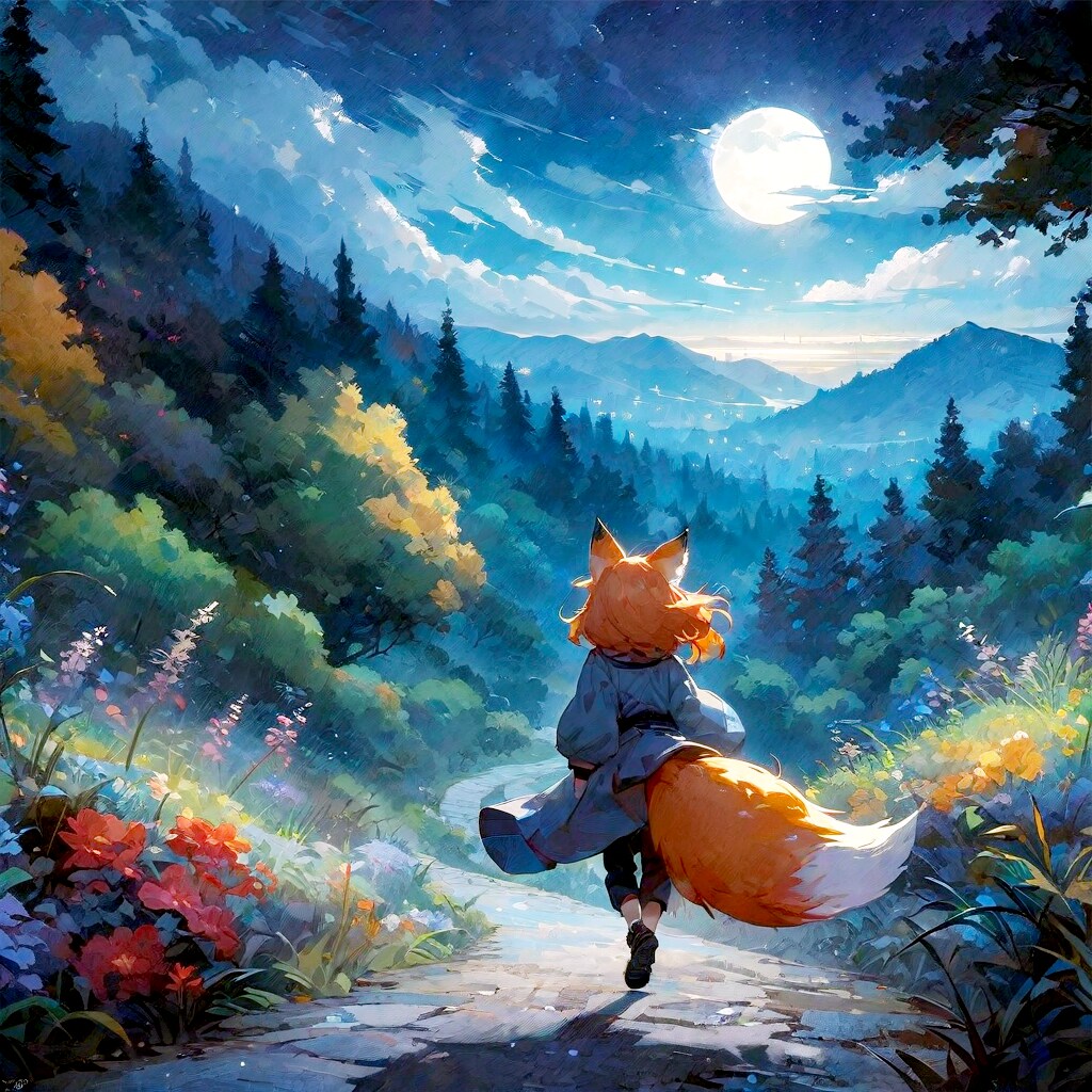 月夜の散歩 (狐11)