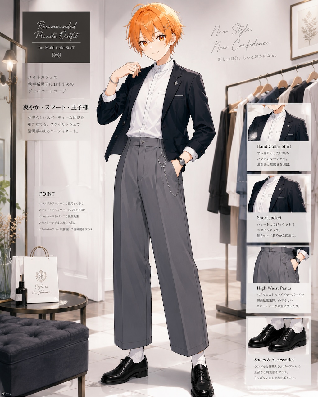 ダサ私服卒業！ボーイッシュ店員の王子様コーデ①