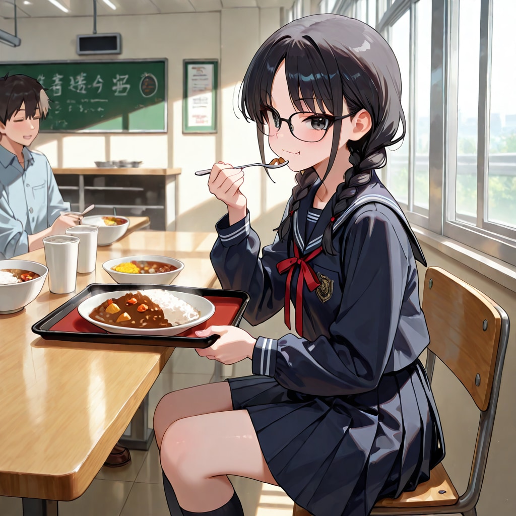 学食にて