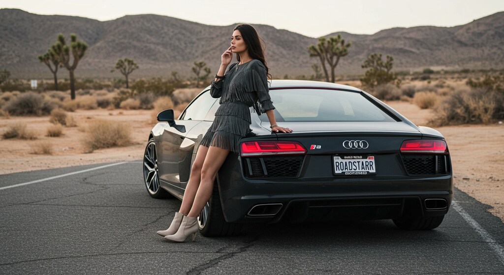 アウディクーペと外人さん