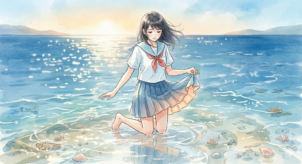 浜辺の少女