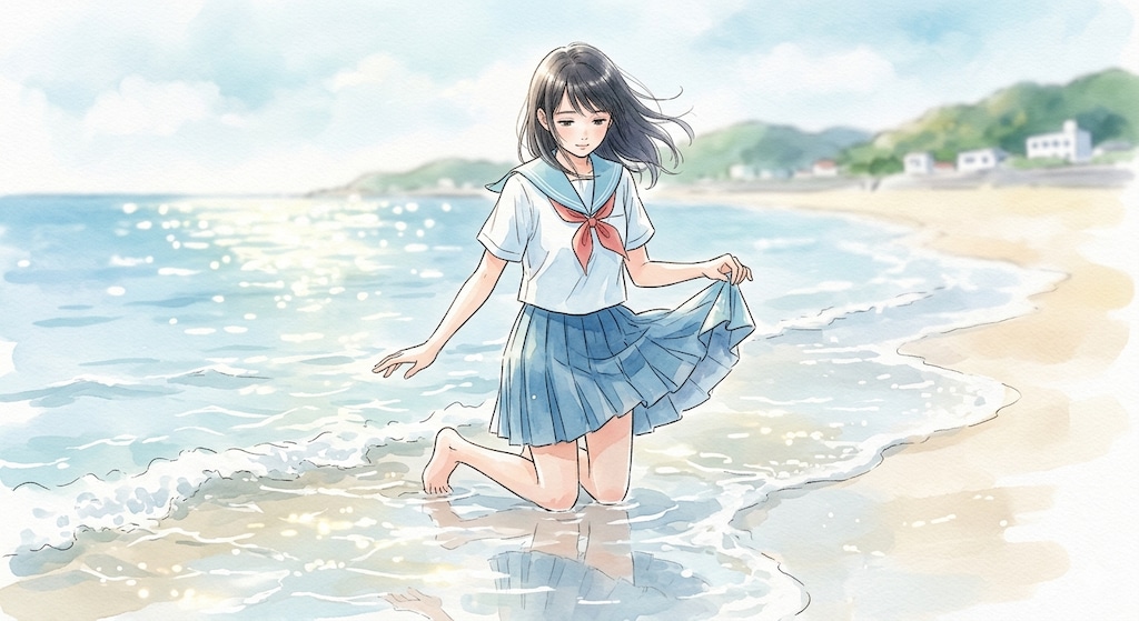 浜辺の少女