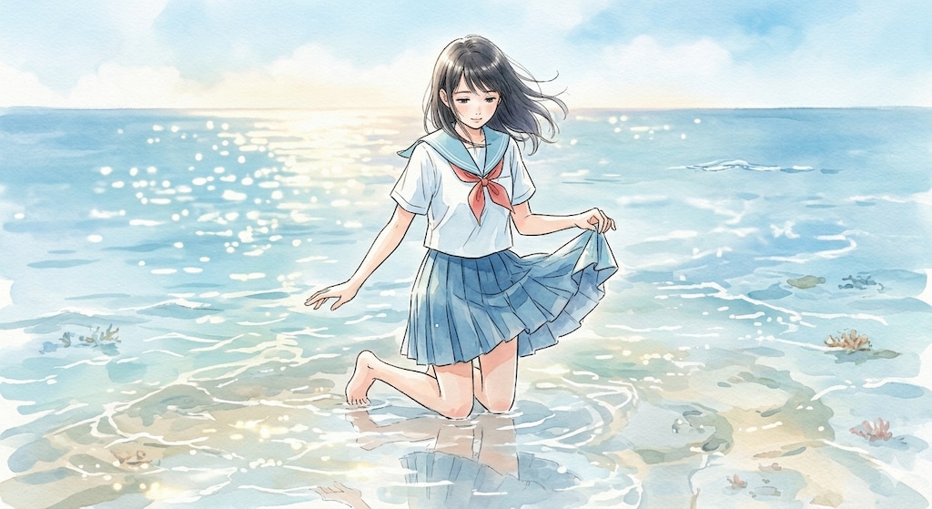 浜辺の少女