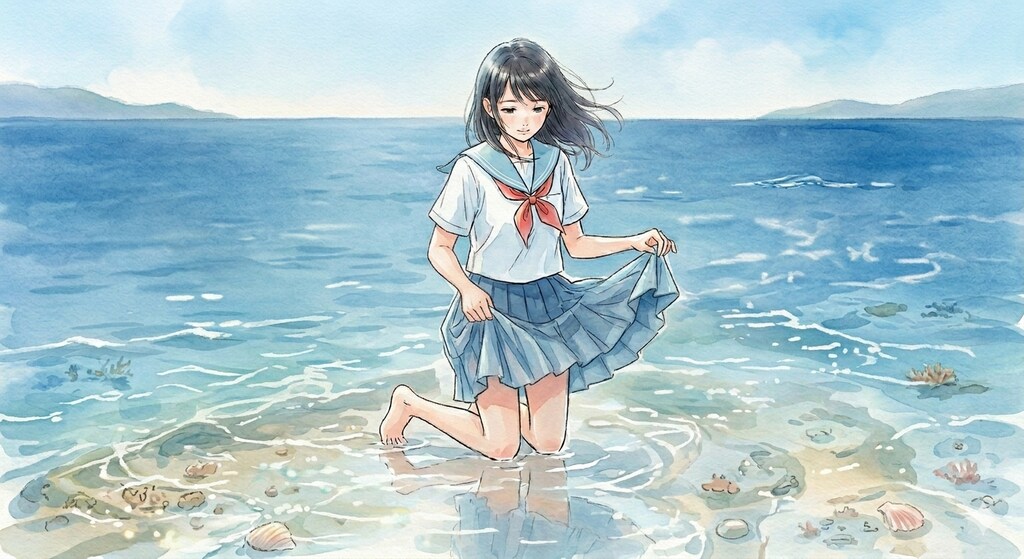 浜辺の少女