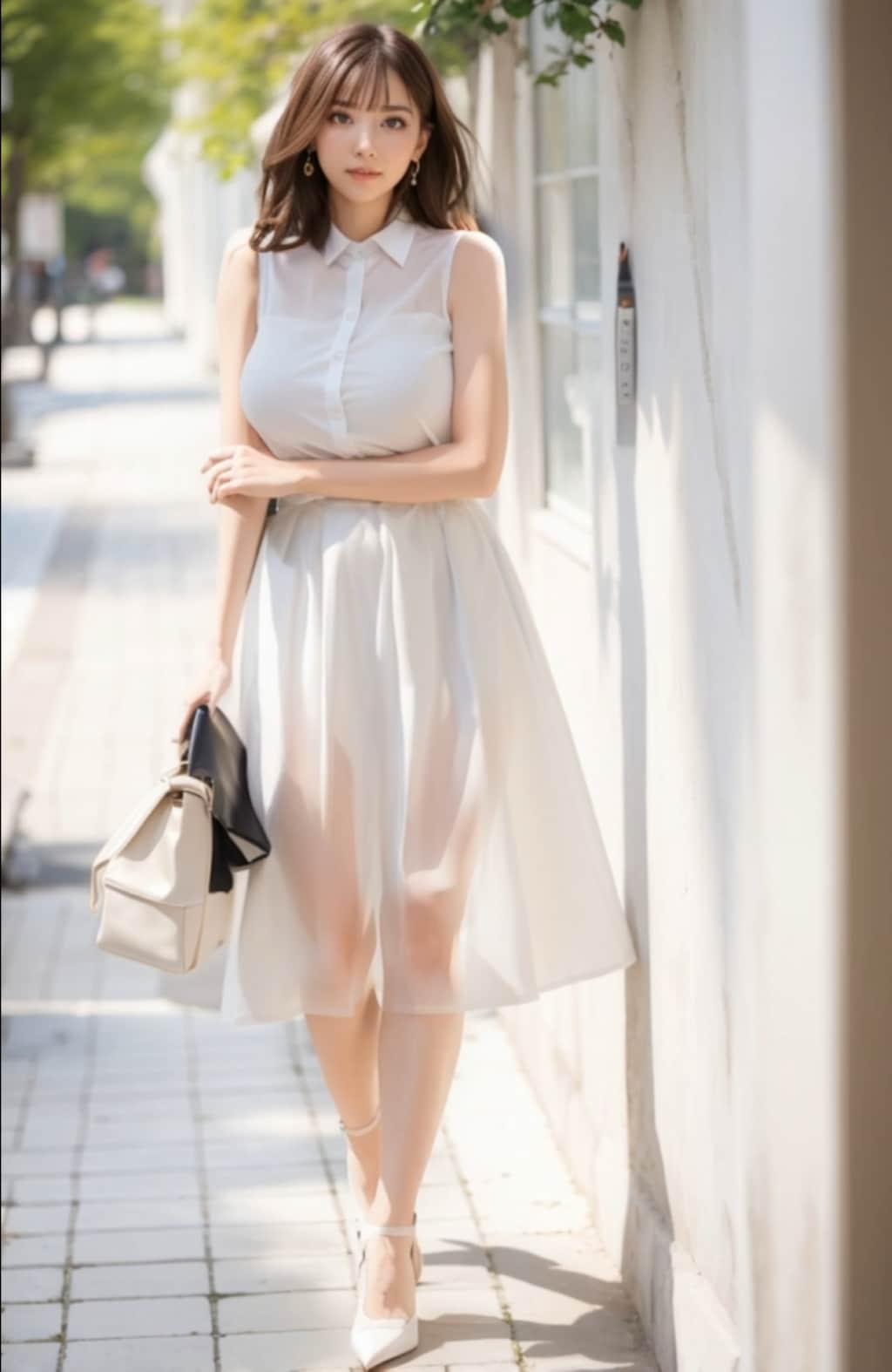 清楚系セクシー衣装でデート（AI動画は別サイトで）