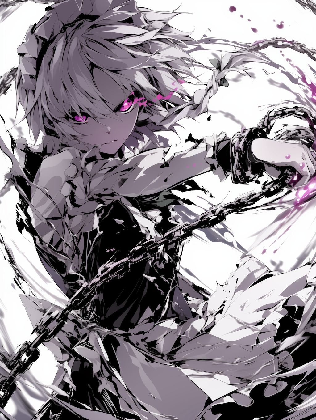 水墨線画チェーンメイド