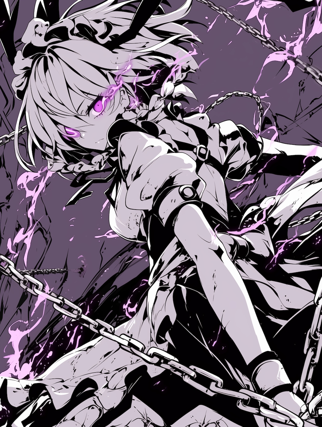 水墨線画チェーンメイド