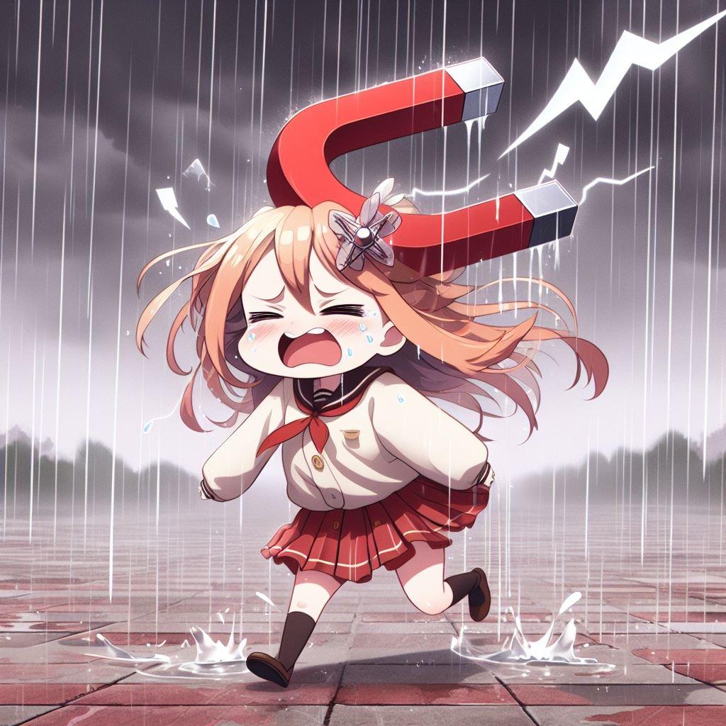 【謎画像】雷から逃げる磁石ちゃん