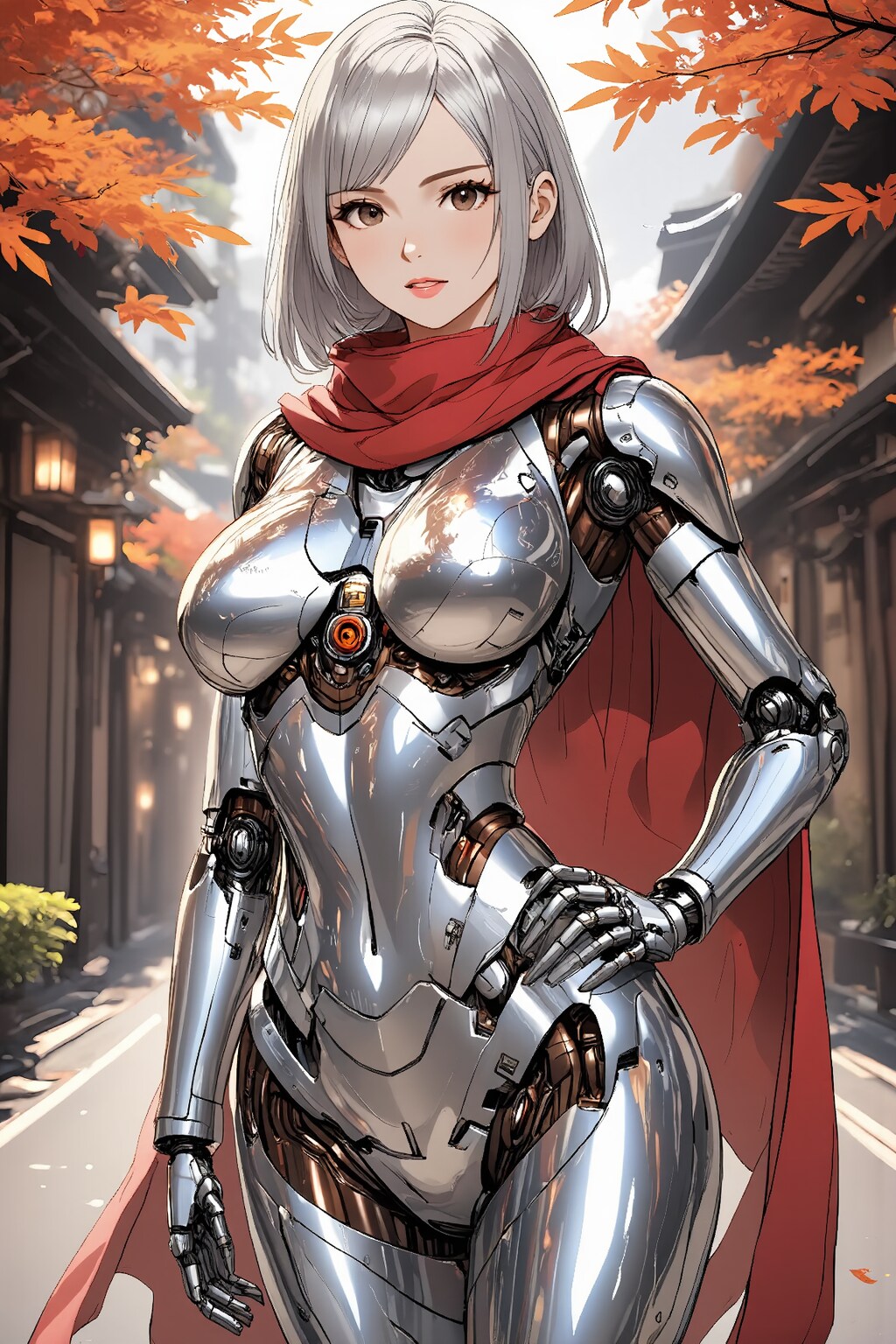 赤いマフラーのメカ子