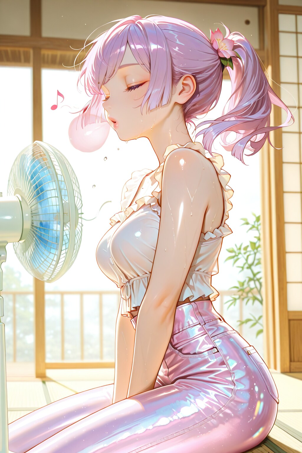 あ〜〜❤️うふふ❤️扇風機はやっぱりこうでなきゃ❤️