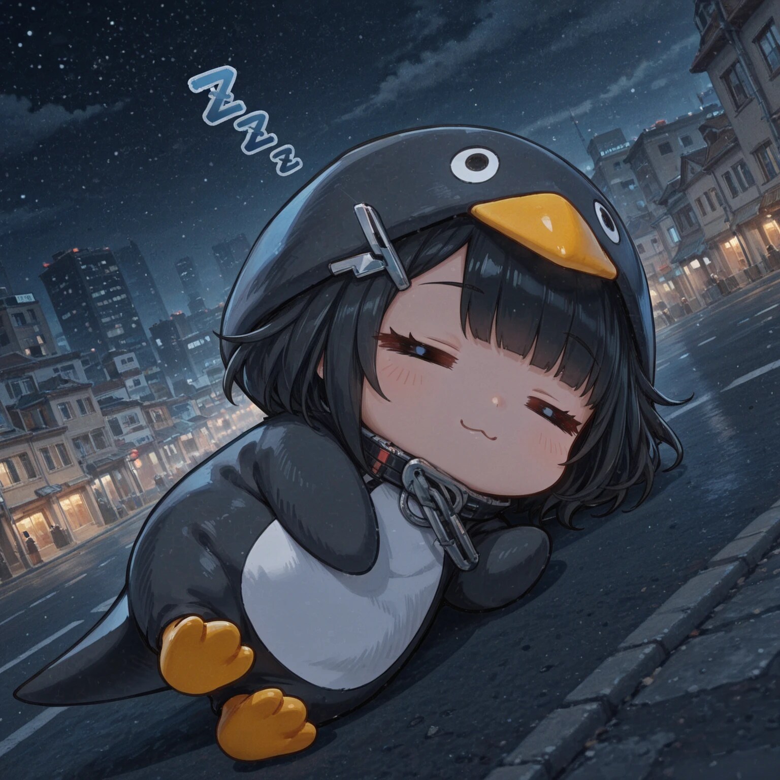 路上で眠る巨大ググガガ