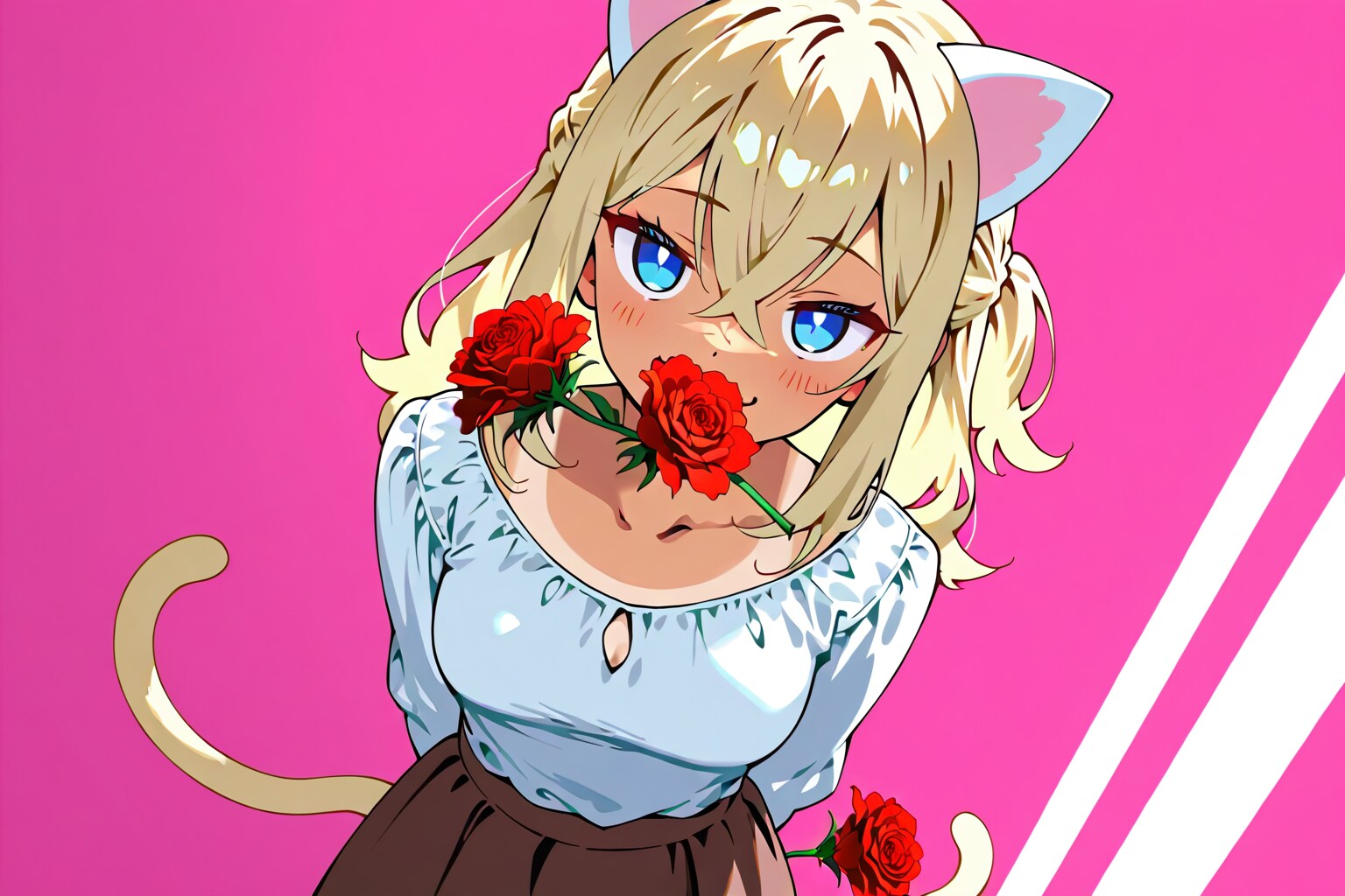 花を贈る金髪ちゃん