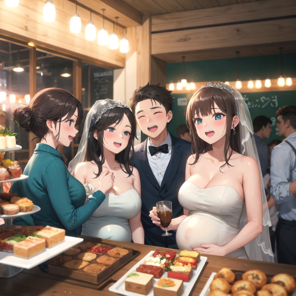新郎妊婦の披露宴