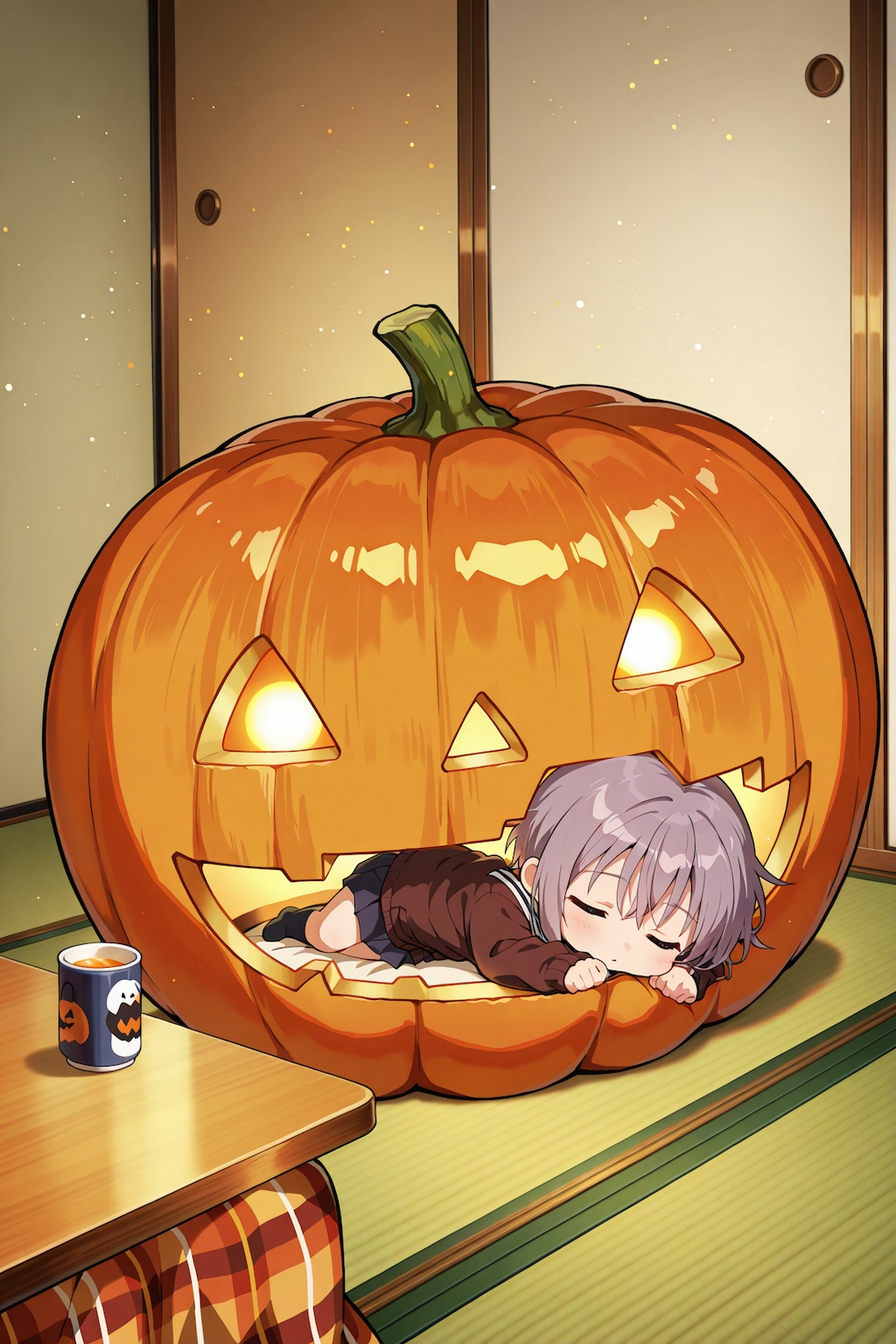 こたつの灯りとハロウィンの夢
