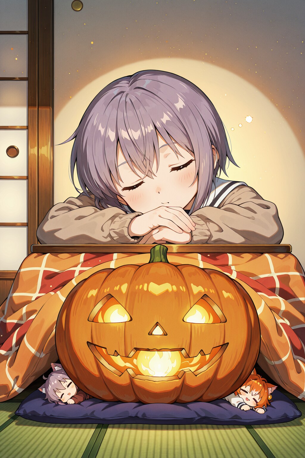 こたつの灯りとハロウィンの夢