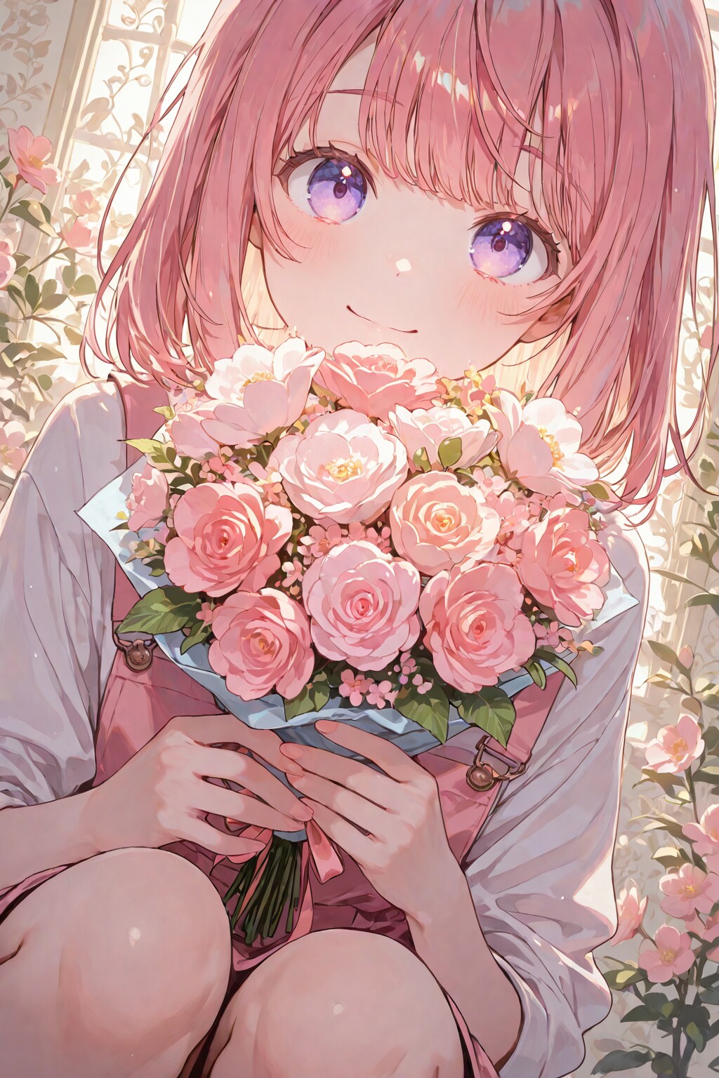 花束と少女