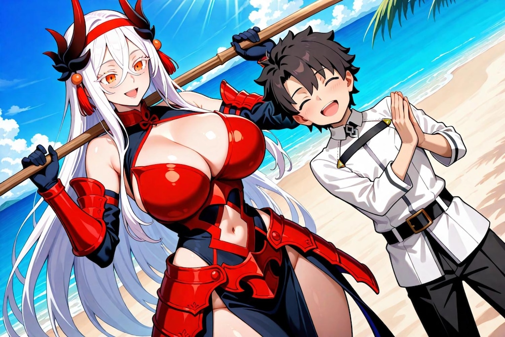 若返った少年を世話するバニーコスプレ人妻達