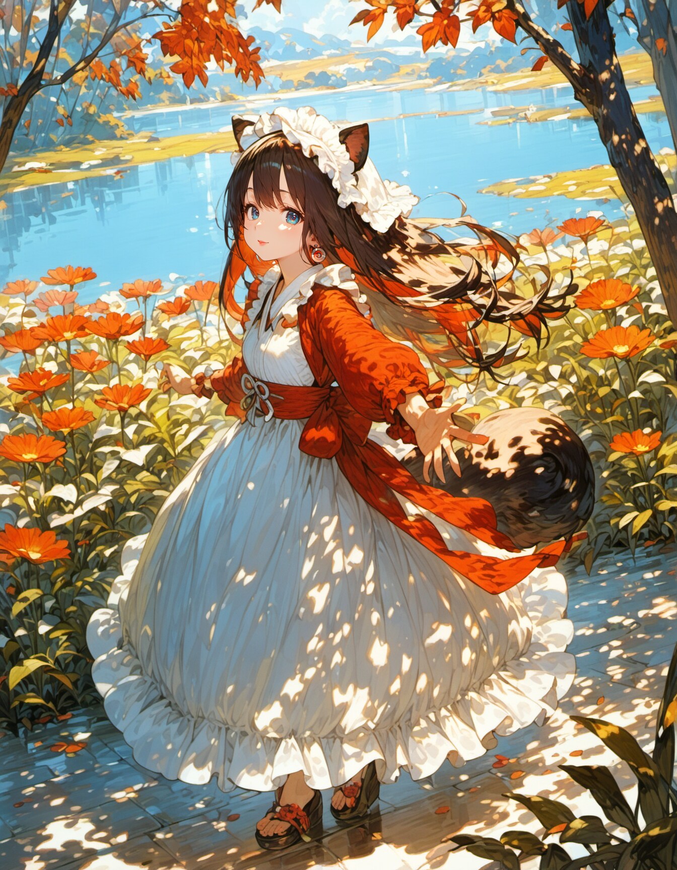 tranquil lake with wildflowers | の人気AIイラスト・グラビア