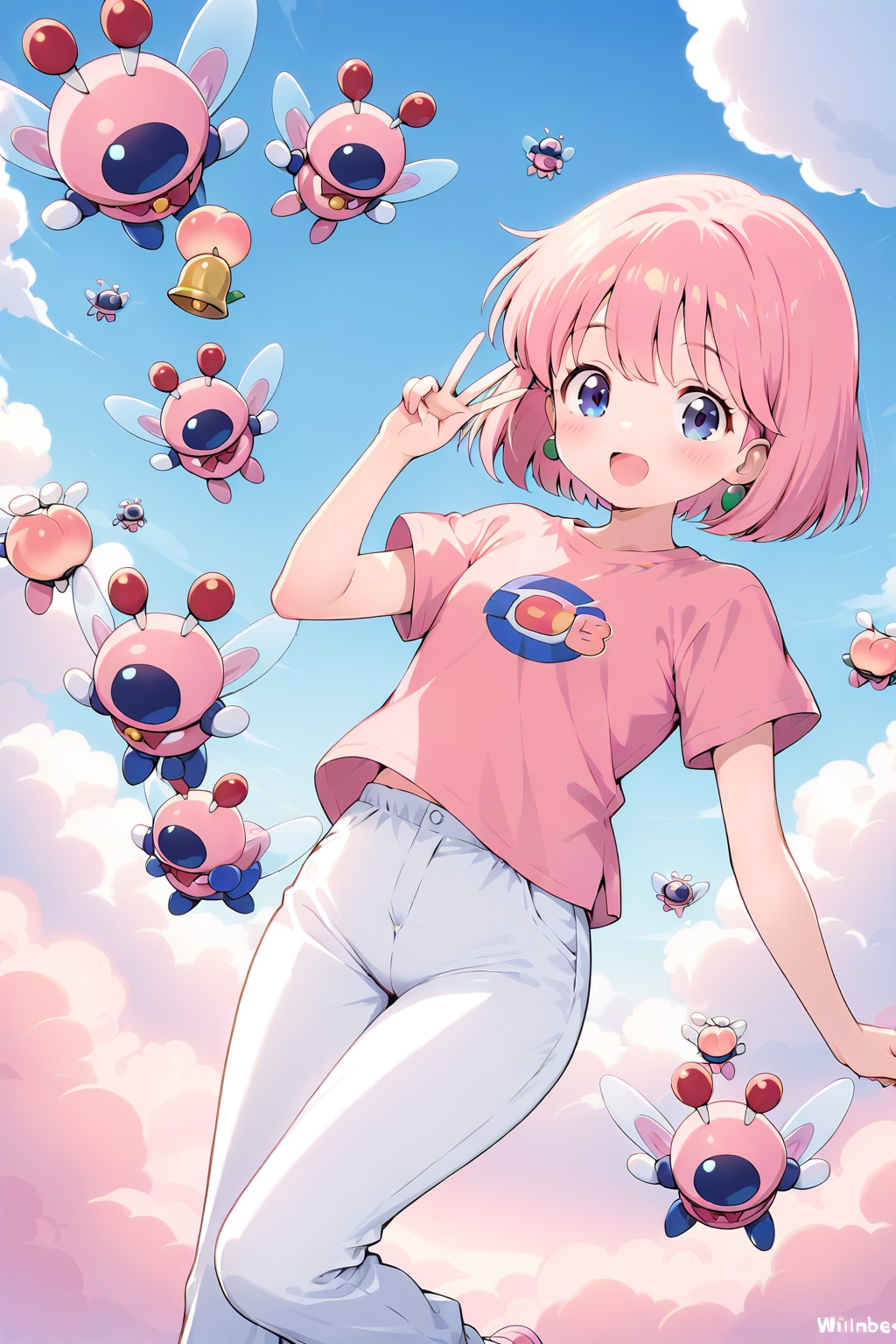 パステルちゃんの子孫の女の子とMiniBee達